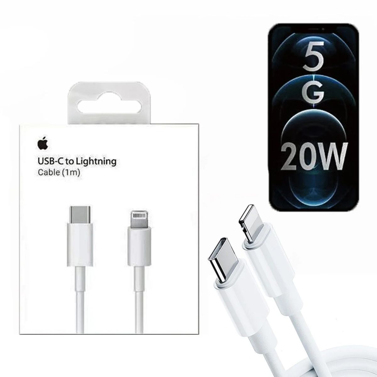 Type-C to iPhone Charging Cable – 99% Original Quality with Apple Logo View Gallery - Pakistan