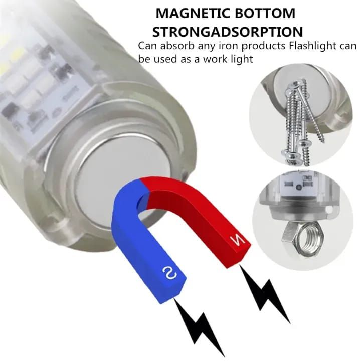 520A Multifunctional Zoom Flashlight | Rechargeable Torch with White, Red, Blue &amp; UV LED + White Laser View Gallery - Pakistan
