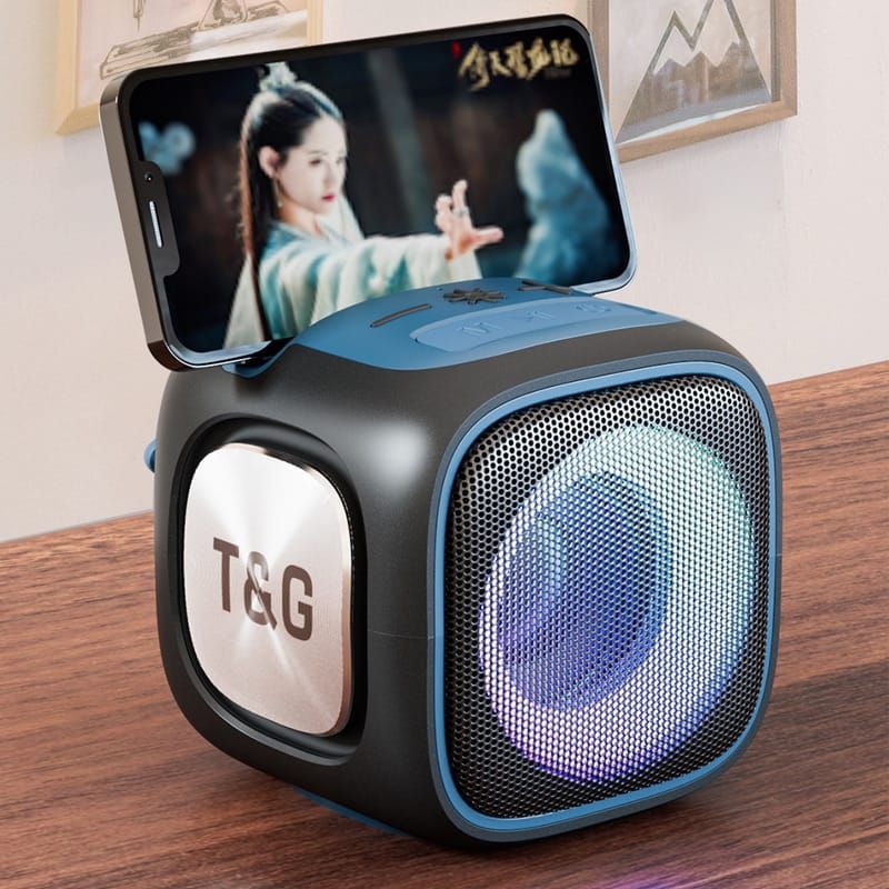 T&amp;G Portable Bluetooth Speaker with LED Lights, Phone Holder &amp; Powerful Bass – Wireless, USB, TF Card &amp; AUX Support – Model X-911 View Gallery - Pakistan