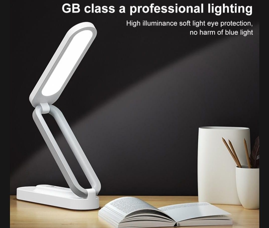 B005 LED Folding Table Lamp – Rechargeable Stepless Dimmable Desk Light with Type-C Charging &amp; Lithium Battery View Gallery - Pakistan