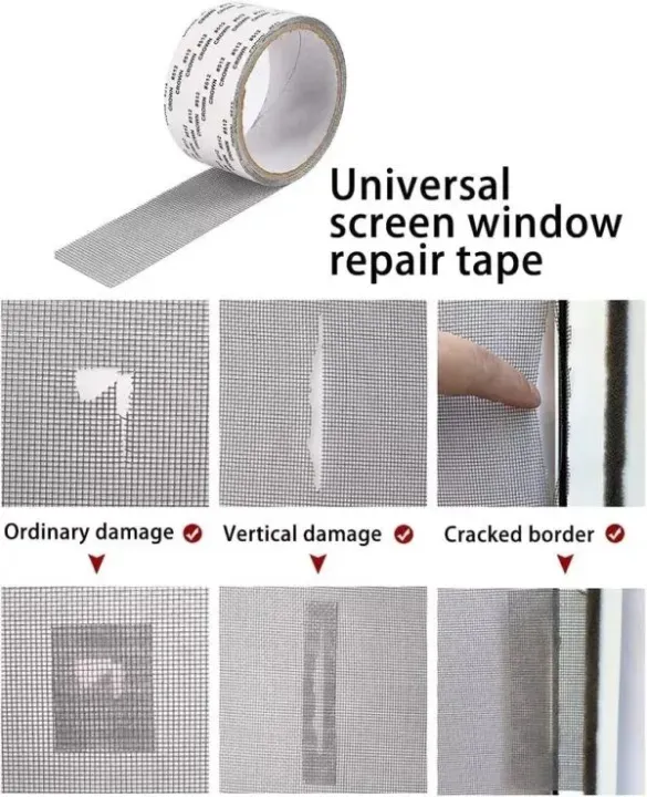 Mesh Roll Tape Window Screen Repair Patch – Strong Self-Adhesive Fiberglass Mesh, Easy DIY Screen Repair Tape for Windows &amp; Doors (2 Meter) View Gallery - Pakistan