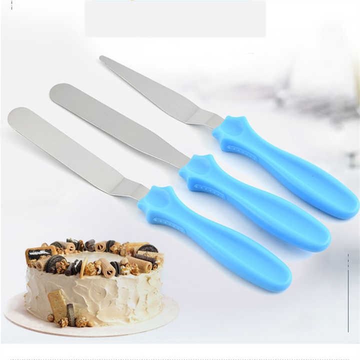 3-Piece Cake Decorating Knife Set – Stainless Steel Spatula &amp; Cream Spreader Tools (Multi-Color) View Gallery - Pakistan