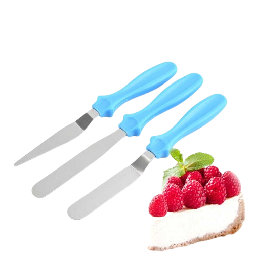 3-Piece Cake Decorating Knife Set – Stainless Steel Spatula &amp; Cream Spreader Tools (Multi-Color) View Gallery - Pakistan