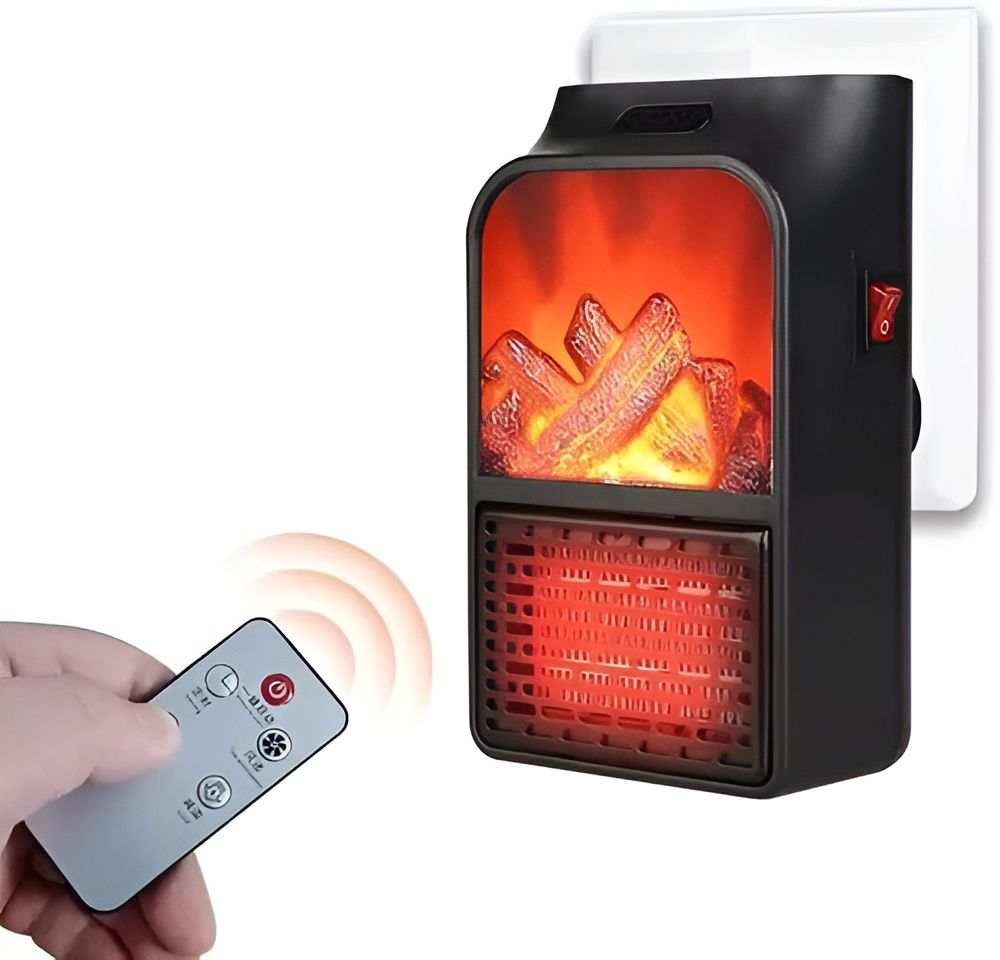 Flame Heater 1000W – Portable Electric Plug-in Room Heater with Flame Effect &amp; Remote Control View Gallery - Pakistan