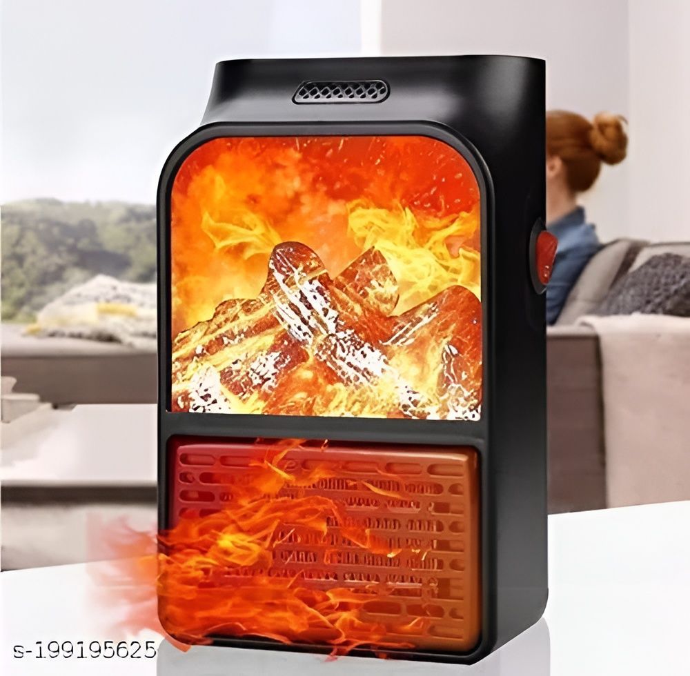Flame Heater 1000W – Portable Electric Plug-in Room Heater with Flame Effect &amp; Remote Control View Gallery - Pakistan