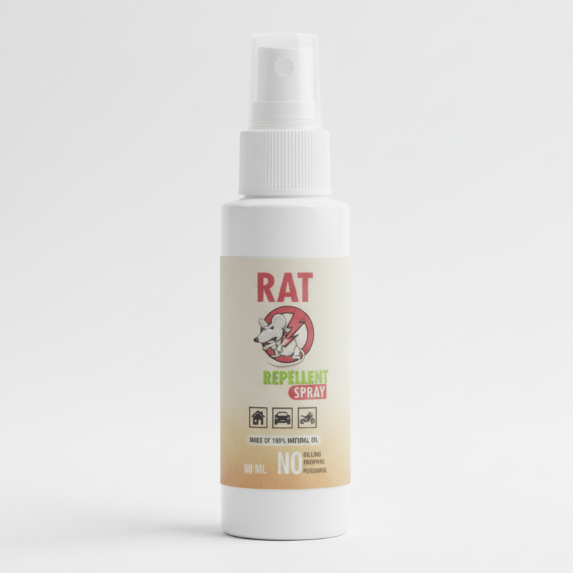 Rat Repellent Spray 50ml – Natural, Safe &amp;amp; Non-Toxic Rodent Deterrent for Home, Kitchen, Car, and Storage Areas