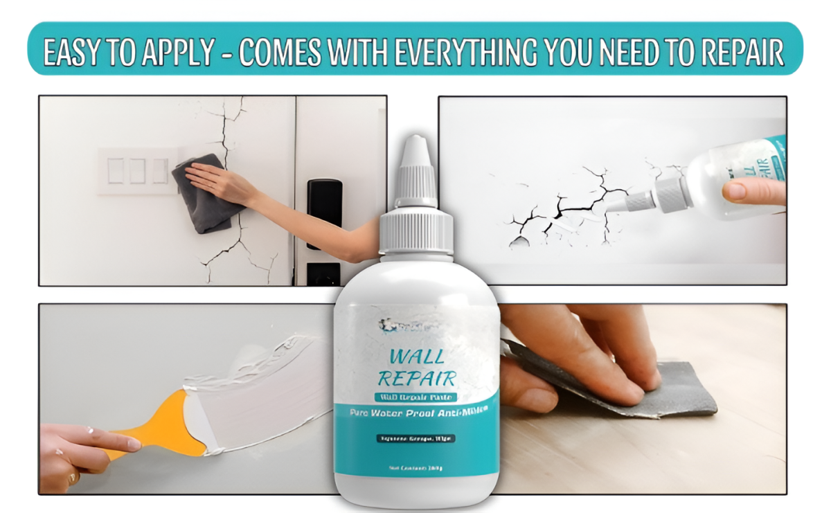 Wall Repair Paste 200gm – White Waterproof Crack Filler With Scraper, Wall Putty &amp; Hole Mending Agent for Damaged Walls and Joints View Gallery - Pakistan