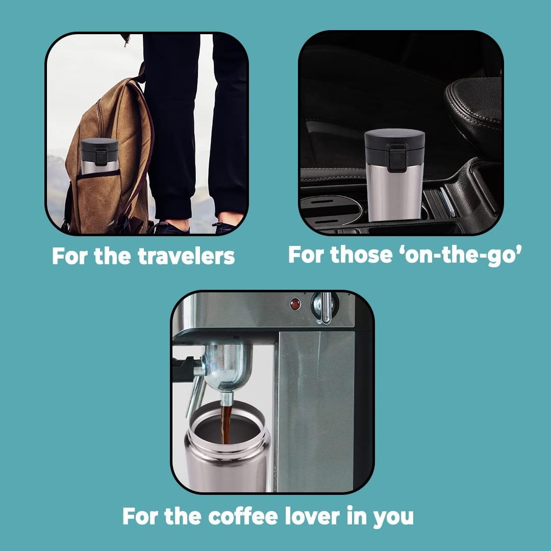 Hot &amp; Cold Stainless Steel Vacuum Flask – 380ml | Double Wall Insulated Water Bottle | Leakproof Coffee &amp; Tea Thermos Travel Mug (Random Color) View Gallery - Pakistan