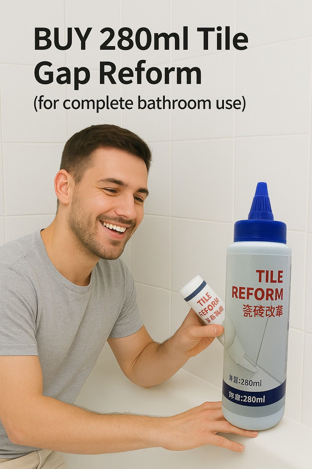 Tile Reform Grout Restorer & Sealer – 280ml Large Bottle for Quick Tile Gap Repair View Gallery - Pakistan