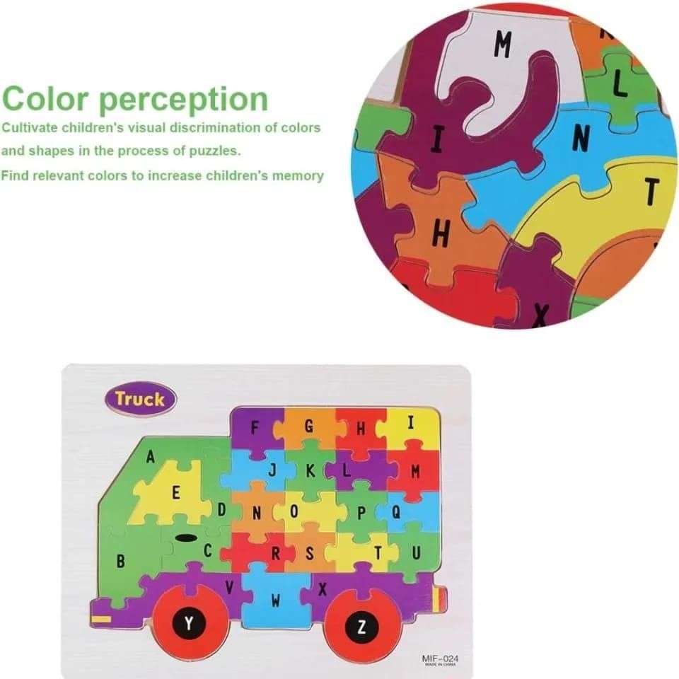 Wooden Alphabet Puzzle Board – Premium A-Z English Letters Learning Toy for Kids, Early Literacy, Cognitive Development, and Creative Play View Gallery - Pakistan