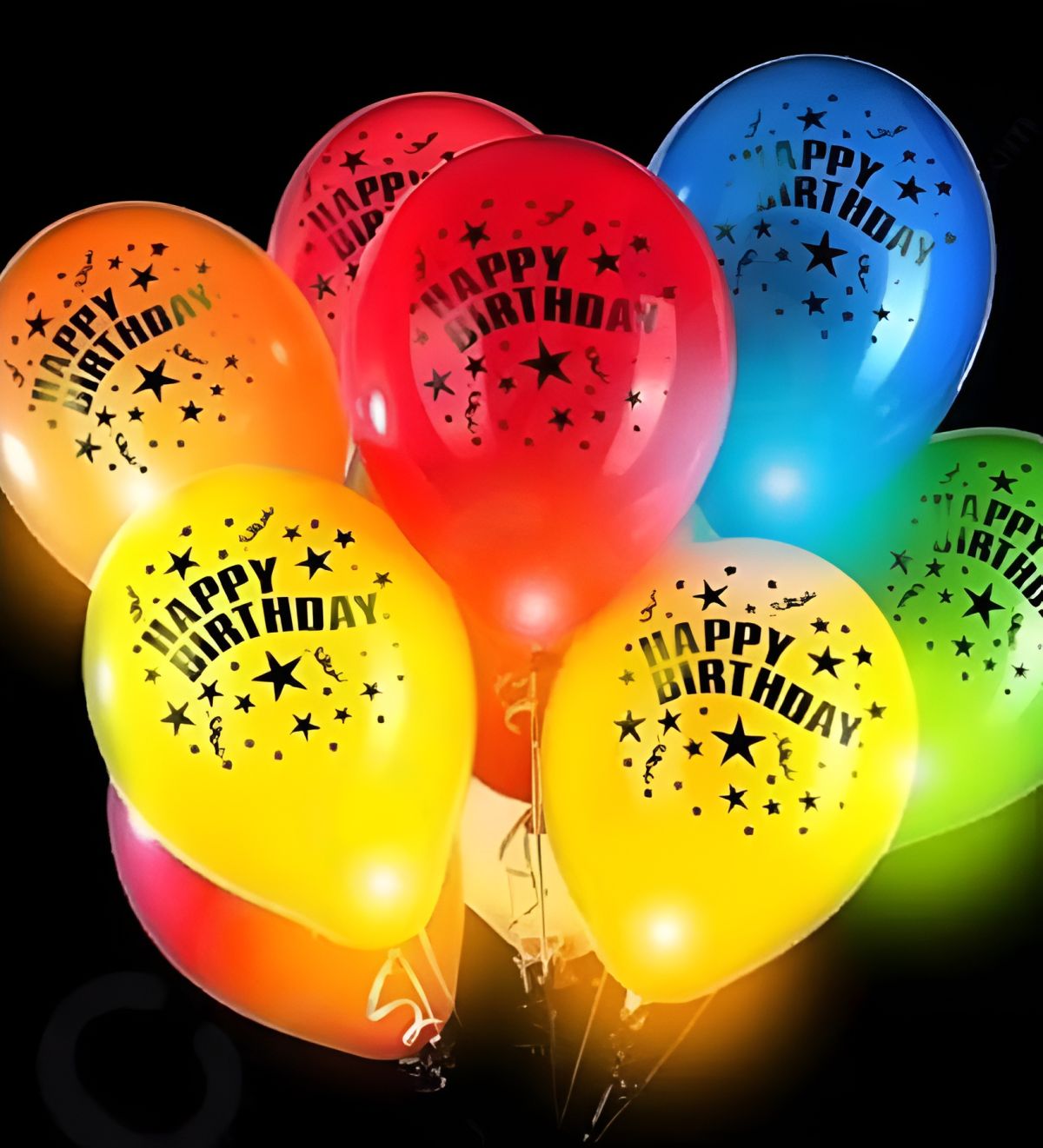 5Pcs Light Up LED Balloons HBD – Glowing Party Balloons for Birthday, Anniversary, Wedding, New Year, and Celebration Decorations