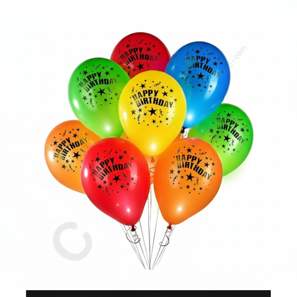 5Pcs Light Up LED Balloons HBD – Glowing Party Balloons for Birthday, Anniversary, Wedding, New Year, and Celebration Decorations View Gallery - Pakistan