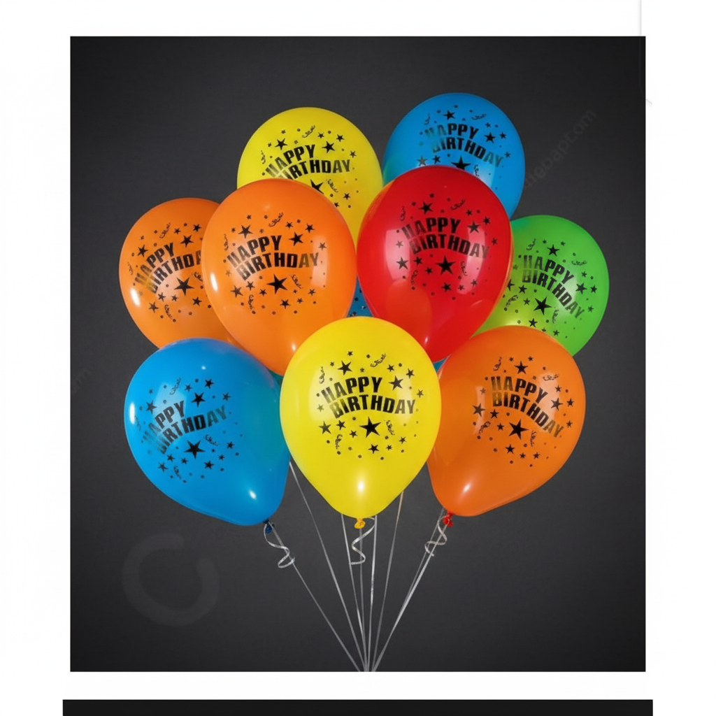 5Pcs Light Up LED Balloons HBD – Glowing Party Balloons for Birthday, Anniversary, Wedding, New Year, and Celebration Decorations View Gallery - Pakistan