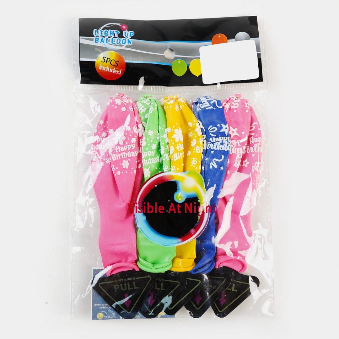 5Pcs Light Up LED Balloons HBD – Glowing Party Balloons for Birthday, Anniversary, Wedding, New Year, and Celebration Decorations View Gallery - Pakistan