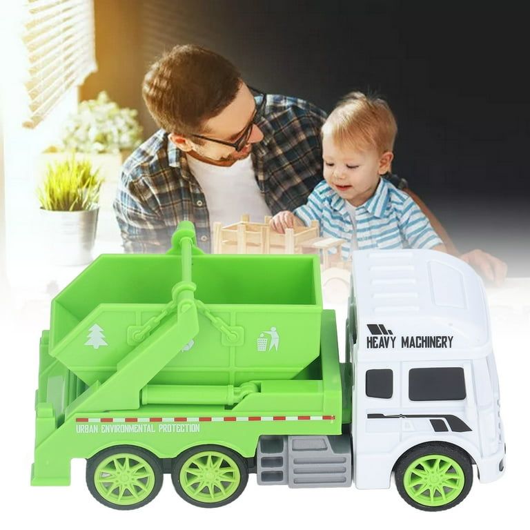 Toy Garbage Truck – Green Recycling Sanitation Vehicle with Real Sliding Action | Inertial Plastic Dumper Truck for Kids to Learn Waste Classification and Environmental Awareness View Gallery - Pakistan