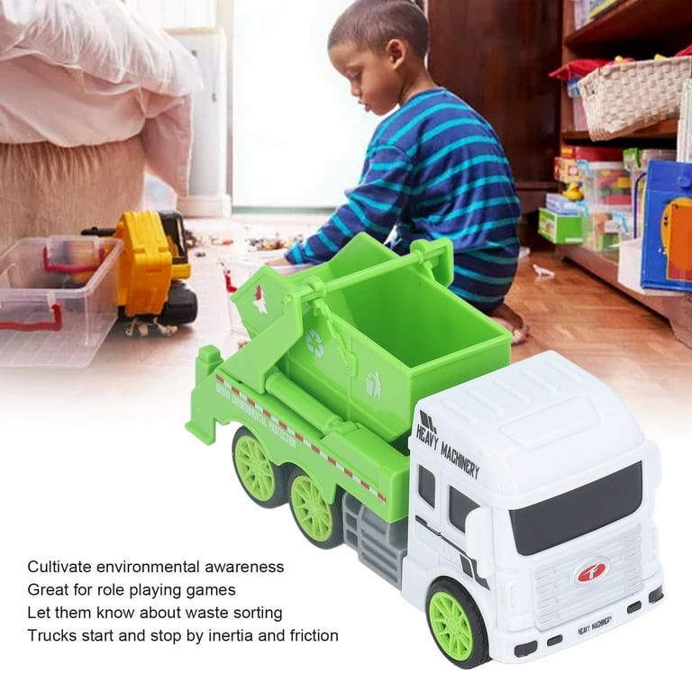 Toy Garbage Truck – Green Recycling Sanitation Vehicle with Real Sliding Action | Inertial Plastic Dumper Truck for Kids to Learn Waste Classification and Environmental Awareness View Gallery - Pakistan