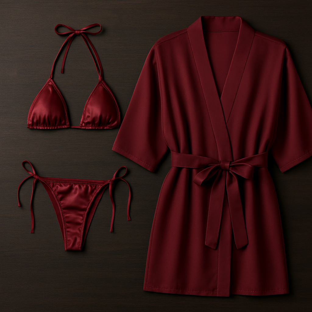 3-Piece Swimwear & Lounge Set for Women – Monokini, Bikini & Sheer Robe | Free Size View Gallery - Pakistan
