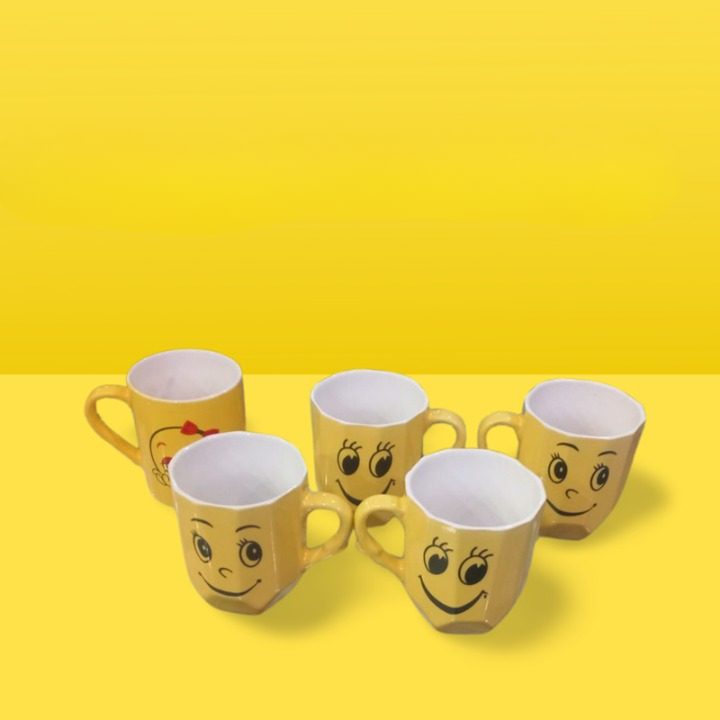 Smart and Cute Emoji Ceramic Smiley Cup with Spoon – Stylish Tea and Coffee Mug, Perfect Gift for Birthday, Celebration, and Decoration (Random Designs) View Gallery - Pakistan