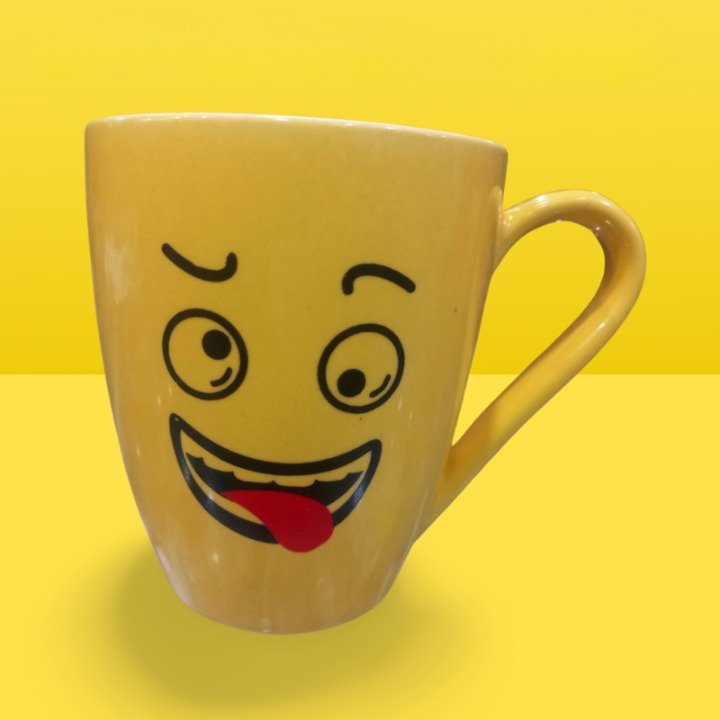 Smart and Cute Emoji Ceramic Smiley Cup with Spoon – Stylish Tea and Coffee Mug, Perfect Gift for Birthday, Celebration, and Decoration (Random Designs) View Gallery - Pakistan