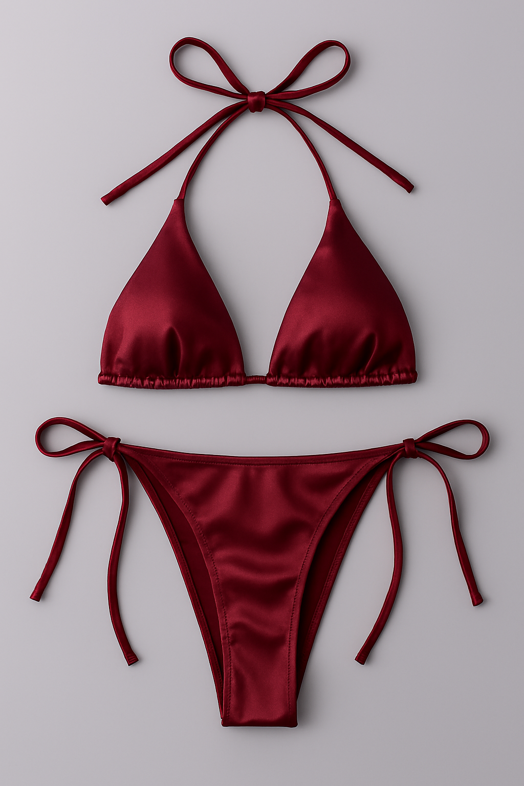 Women’s Bikini Set – Halter Neck Triangle Top &amp;amp; Adjustable Side-Tie Bottom | Stylish Swimwear for Beach &amp;amp; Pool