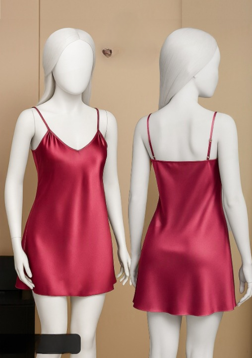 Satin Slip Dress – Sleeveless Camisole with Adjustable Thin Straps | Free Size View Gallery - Pakistan