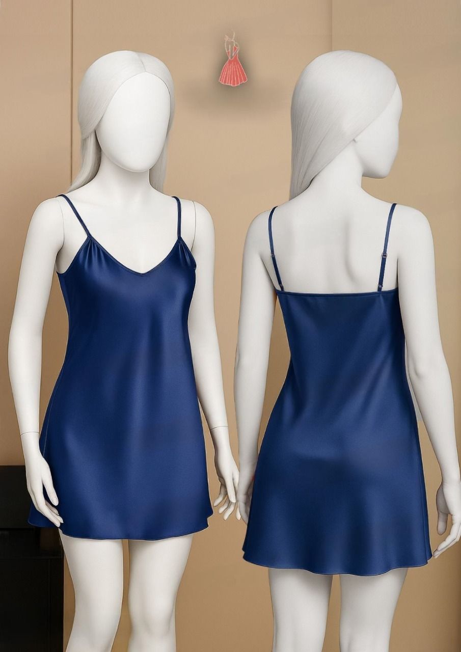 Satin Slip Dress – Sleeveless Camisole with Adjustable Thin Straps | Free Size View Gallery - Pakistan