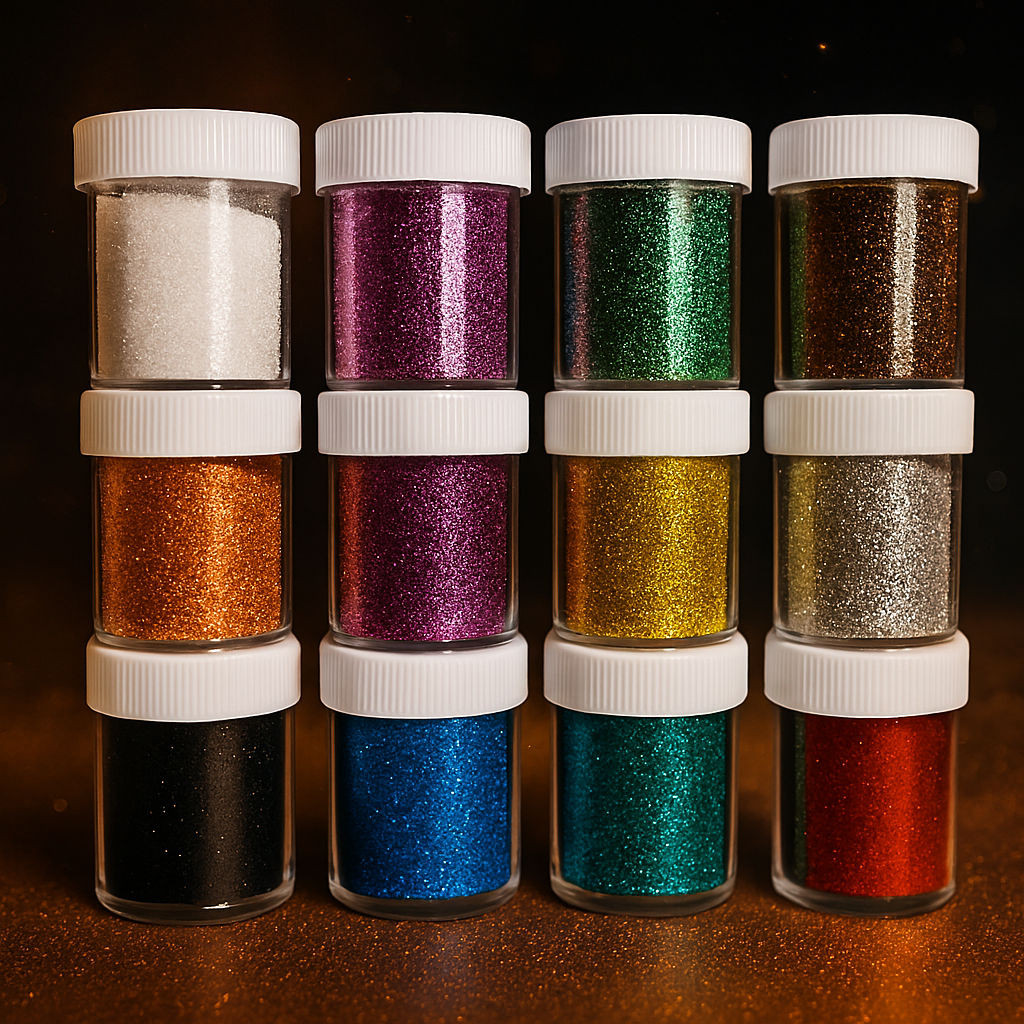 Glitter Powder Bottle Set – Pack of 12 Different Colors, High-Quality Craft Glitter for DIY, Nail Art, and Decorations