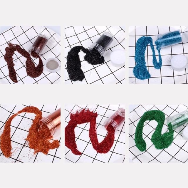 Glitter Powder Bottle Set – Pack of 12 Different Colors, High-Quality Craft Glitter for DIY, Nail Art, and Decorations View Gallery - Pakistan