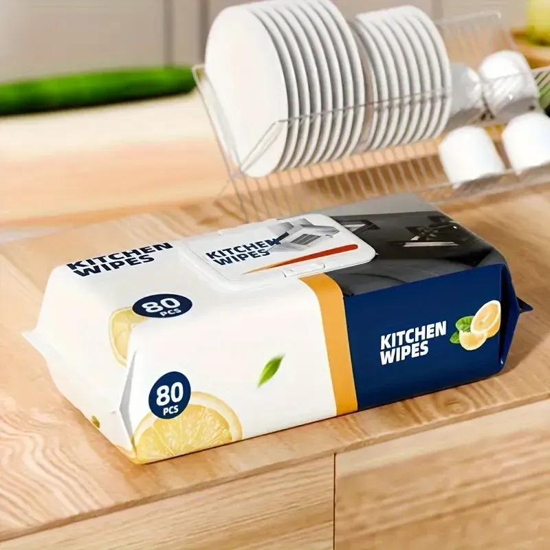 Kitchen Wipes – Pack of 80 Pieces, Multipurpose Cleaning Wipes for Home and Kitchen Use -Soft and durable material for effective cleaning View Gallery - Pakistan