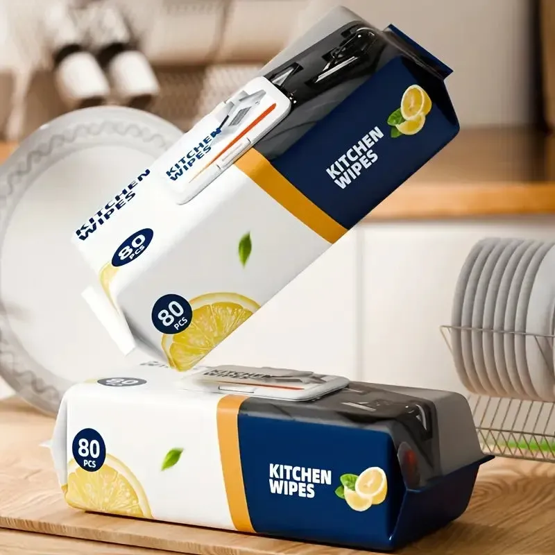 Kitchen Wipes – Pack of 80 Pieces, Multipurpose Cleaning Wipes for Home and Kitchen Use -Soft and durable material for effective cleaning View Gallery - Pakistan