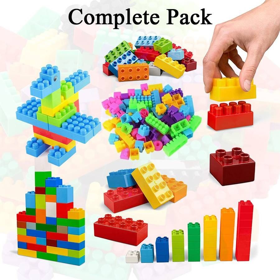 Building Blocks Toy Pack for Kids – 72 Pieces Multicolor Educational Blocks, 1 x 1 Size, Durable PVC Material - Game For Kids View Gallery - Pakistan