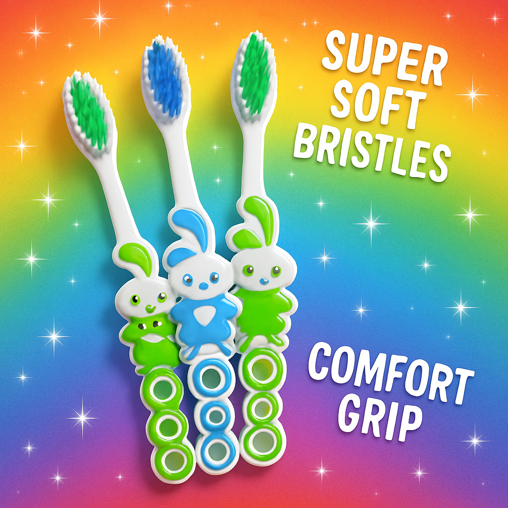 Dr. Jones Baby Teeth Brush – Pack of 3 | Soft Bristles | Gentle Oral Care for Infants and Toddlers (Random color)
