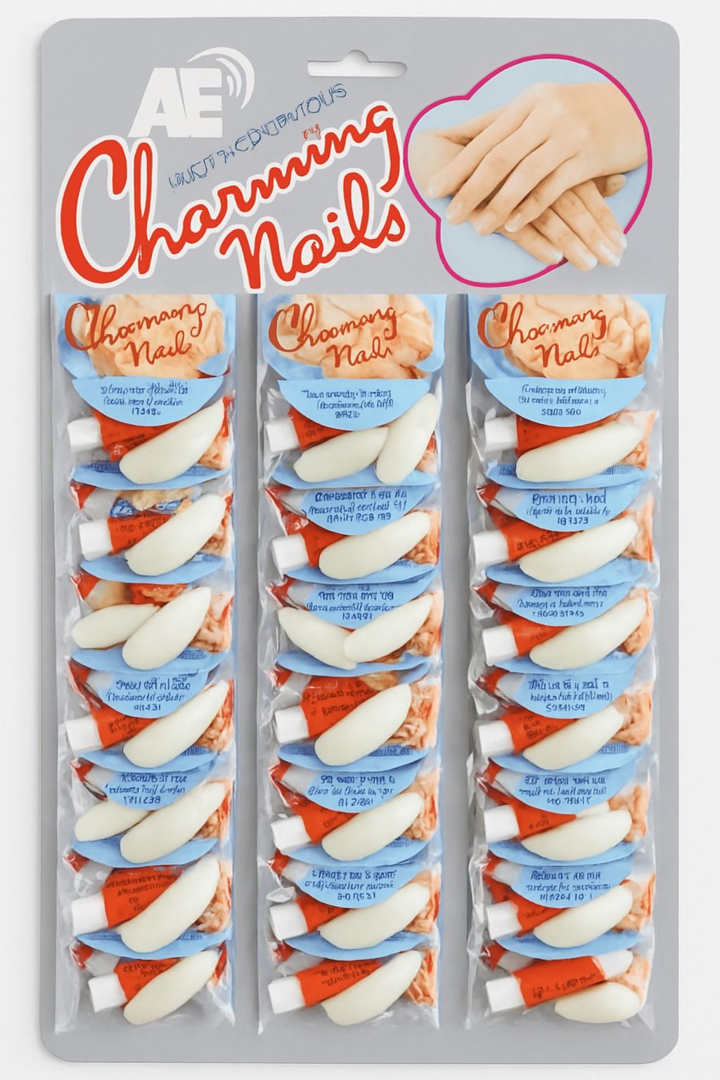 Pack of 24 Charming Artificial Nails with Glue – 240 Nails &amp;amp; 24 Glues Total, Beautiful Nail Extensions for Girls &amp;amp; Women (Random color)