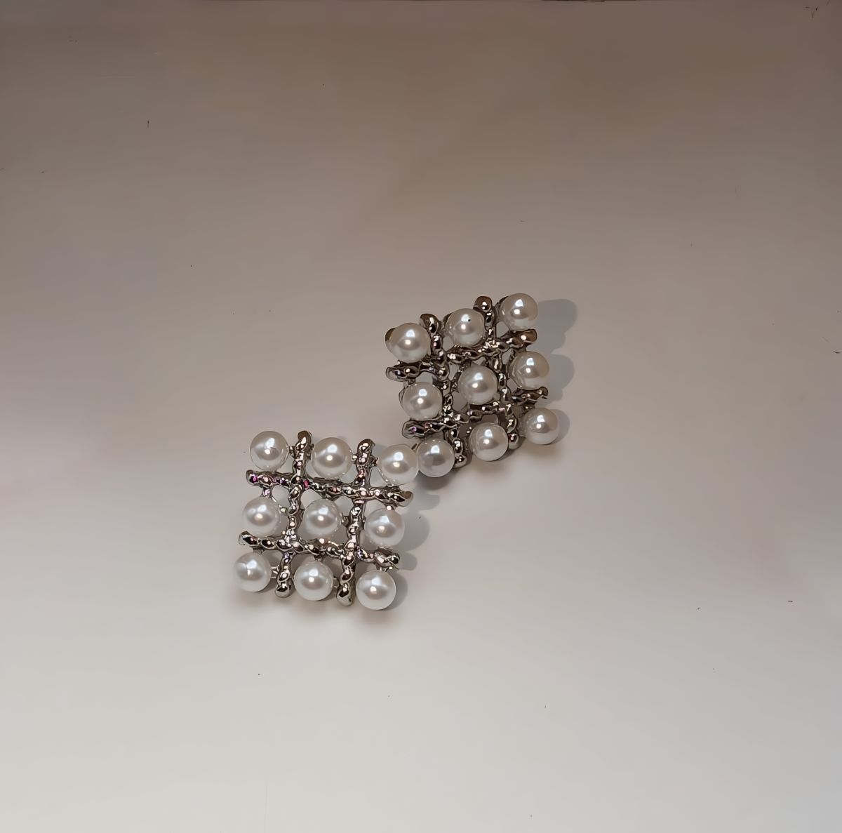 Pearl Square Korean Earrings – Elegant Women’s Fashion Jewelry in Silver and Golden Colors PJT-106 View Gallery - Pakistan