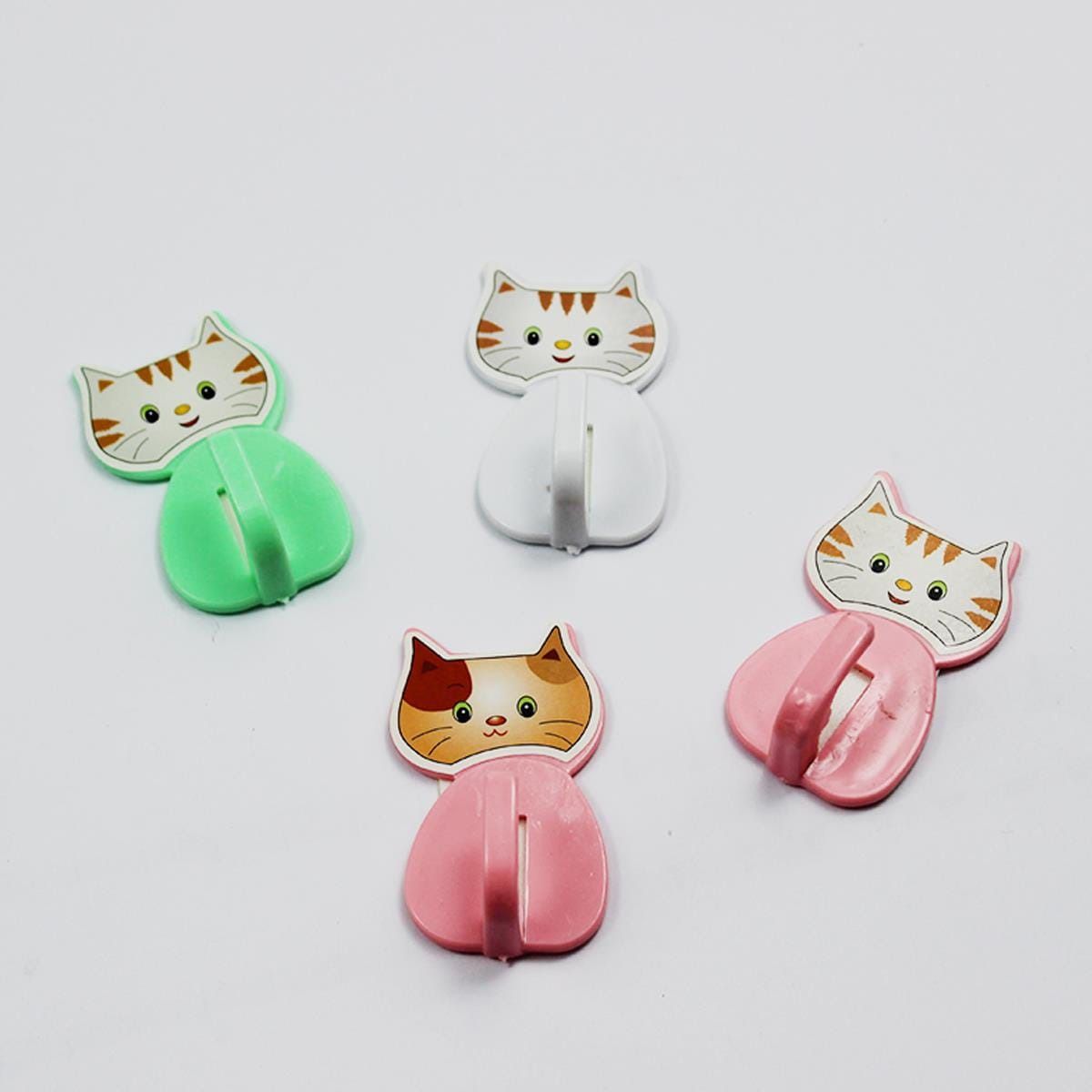 12 Pcs Cat Kitty Wall Hooks – Metallic Wall Hooks for Keys, Kitchen, Bathroom, and Home Organization (Random Colors) View Gallery - Pakistan