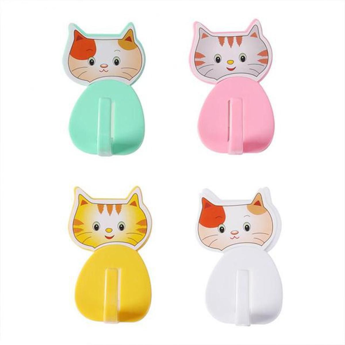 12 Pcs Cat Kitty Wall Hooks – Metallic Wall Hooks for Keys, Kitchen, Bathroom, and Home Organization (Random Colors) View Gallery - Pakistan