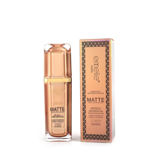 Emelie Matte Waterproof Skin Perfector with Primer – Long-Lasting, Oil-Control, SPF 15 - Shade 1  30 ML