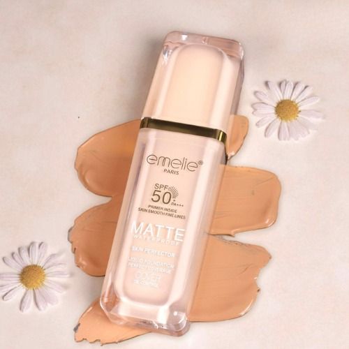Emelie Paris SPF 50+ Foundation with Primer (30 ml) – Full Coverage, Waterproof, Matte Finish - Shade # 1 View Gallery - Pakistan