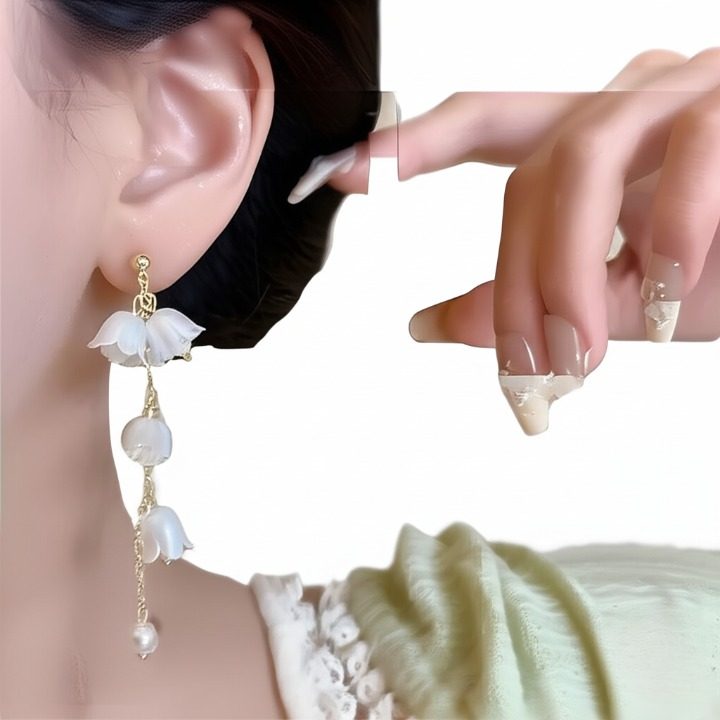 Pearl Korean Flower Earrings for Women – Elegant White Floral Design with Classic Pearl Detailing | Stylish Fashion Jewelry for Parties, Weddings, and Daily Wear | AWJ-998 View Gallery - Pakistan