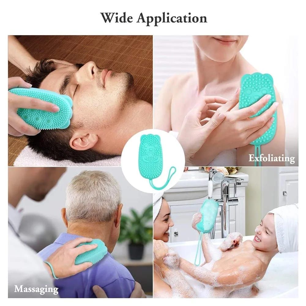 Bubble Bath Brush – Double-Sided Silicone Body Brush with Quick Foaming Sponge, Gentle Exfoliation &amp; Massage for All Skin Types View Gallery - Pakistan