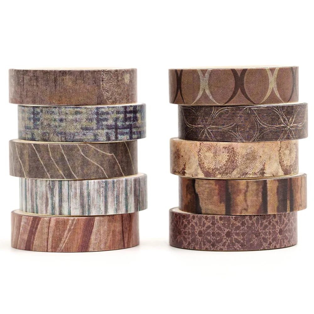 Songdao 10 Rolls Fantasy Washi Tape Set Texture Arts Adhesive Tapes Basic Patterns Decorative Masking Tape Sets for Craft, Kids, Scrapbook, DIY, Gift Wrapping (Style Four) View Gallery - Pakistan