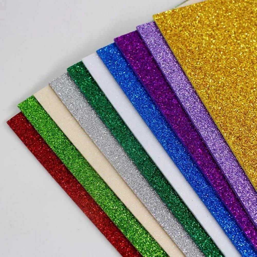 10PCS Glitter Foam Sheets – Premium A4 EVA Craft Adhesive Glitter Paper for DIY, Scrapbooking &amp;amp; School Projects