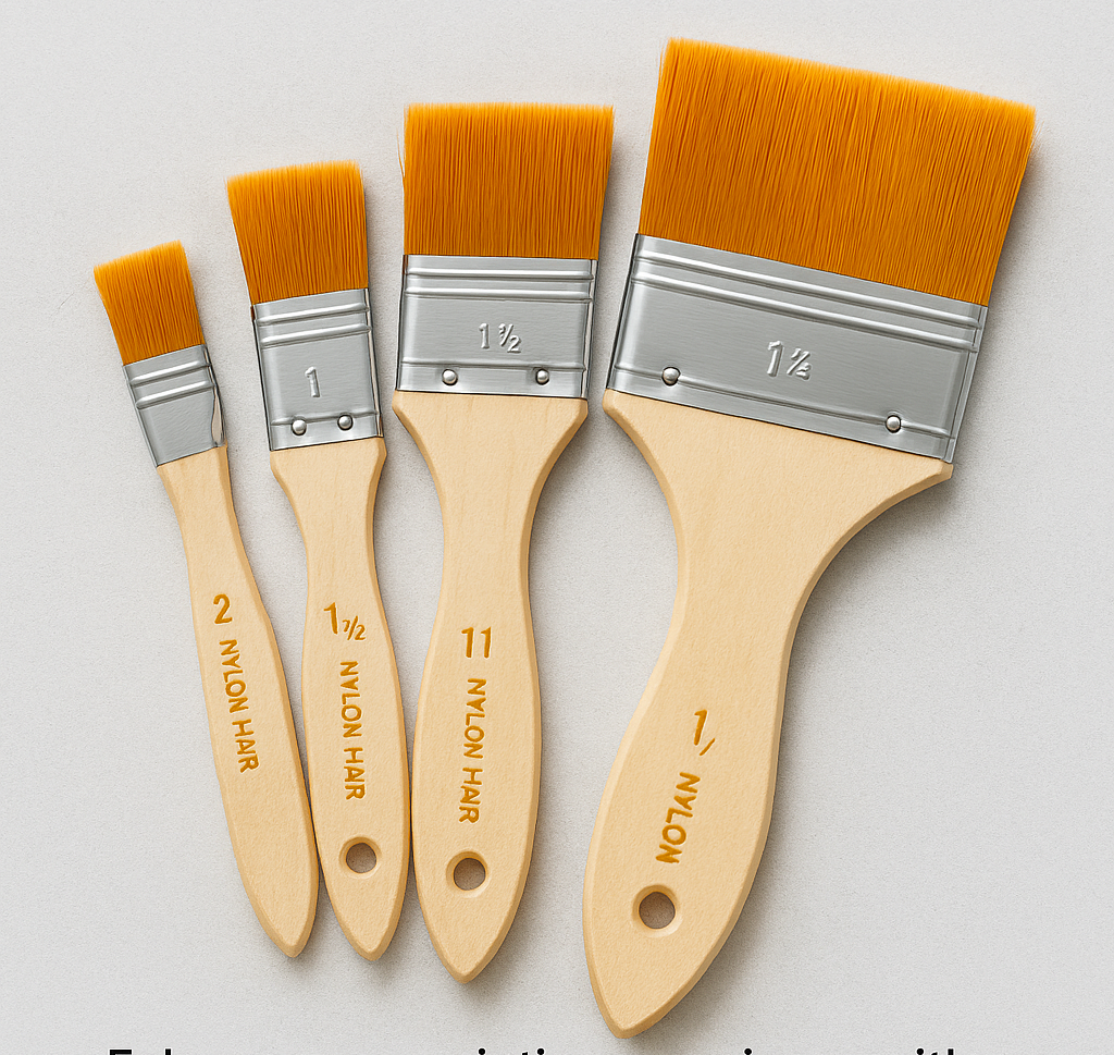 Pack of 4 Nylon Hair Wide and Thin Gesso Base Brushes – Premium Paint Brushes Set for Artists View Gallery - Pakistan