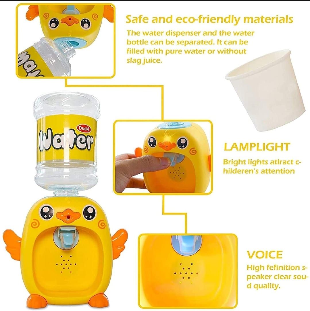 Mini Duck Water Dispenser Toy Drinking Fountain – Cute Yellow Duck Design with Realistic Water Flow, Eco-Friendly ABS Material, Battery Operated Kids Pretend Play Toy Gift with Cups for Boys and Girls, Age 3+ View Gallery - Pakistan