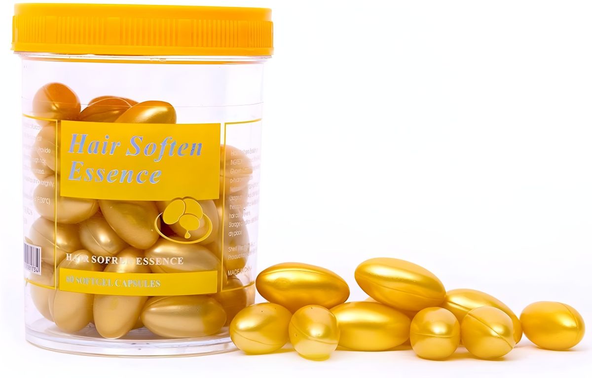 Hair Soften Essence Capsules – 60 Softgel Capsules for Nourishing, Hydrating &amp; Softening Dry, Damaged &amp; Frizzy Hair – Oil-Based Formula for Shine View Gallery - Pakistan