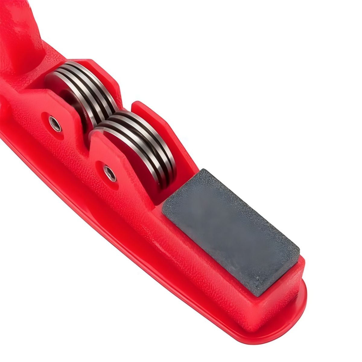 Professional Knife Sharpener with 8-Wheel Blades &amp; Sanding Stone | Durable Plastic Grip, Coarse &amp; Fine Sharpening Slots for Kitchen Knives | Compact &amp; Reliable Knife Filer for Quick Sharpening &amp; Polishing (Random Color) View Gallery - Pakistan