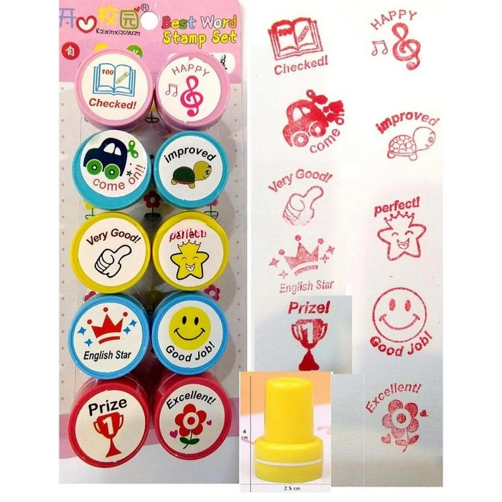 Appreciation Stamps – Kids Stamp Set for Motivation | Self-Inking | Pack of 10 View Gallery - Pakistan