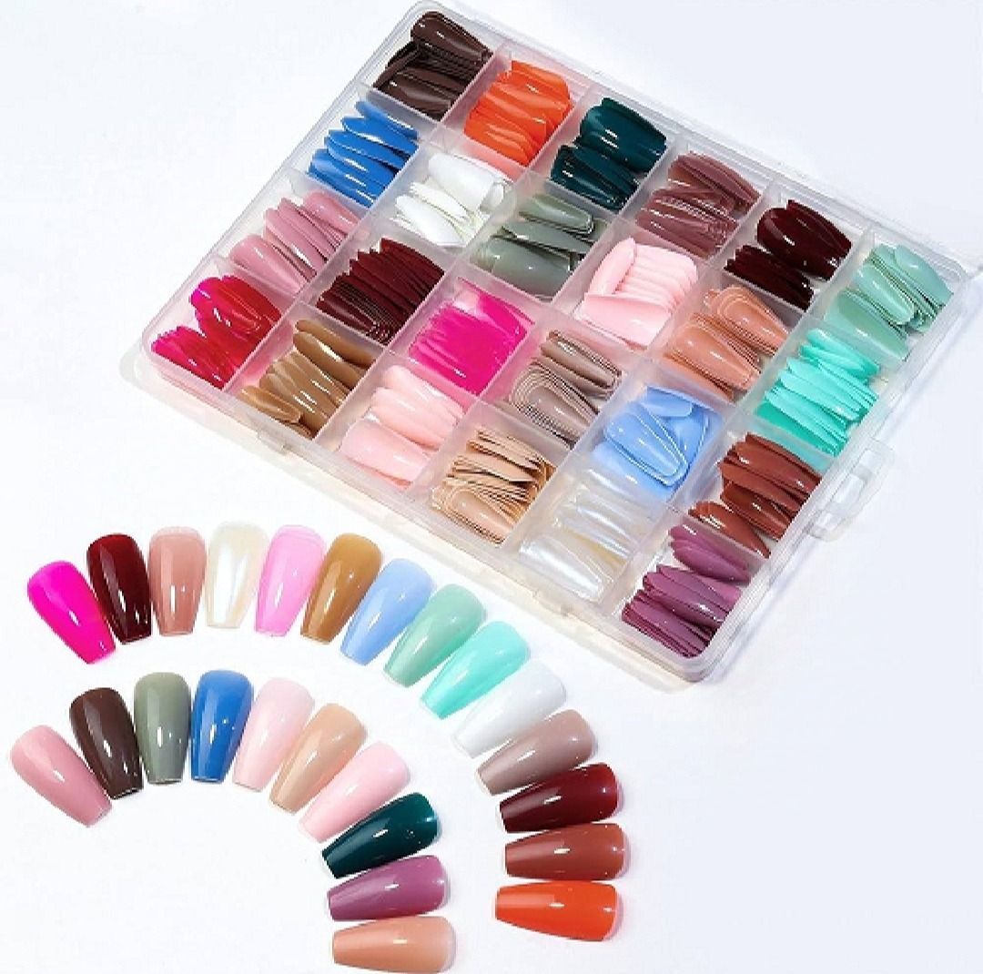 288 PCs Colorful Nails Box| ABS Plastic | Nail Shaper Set (Random Color) View Gallery - Pakistan
