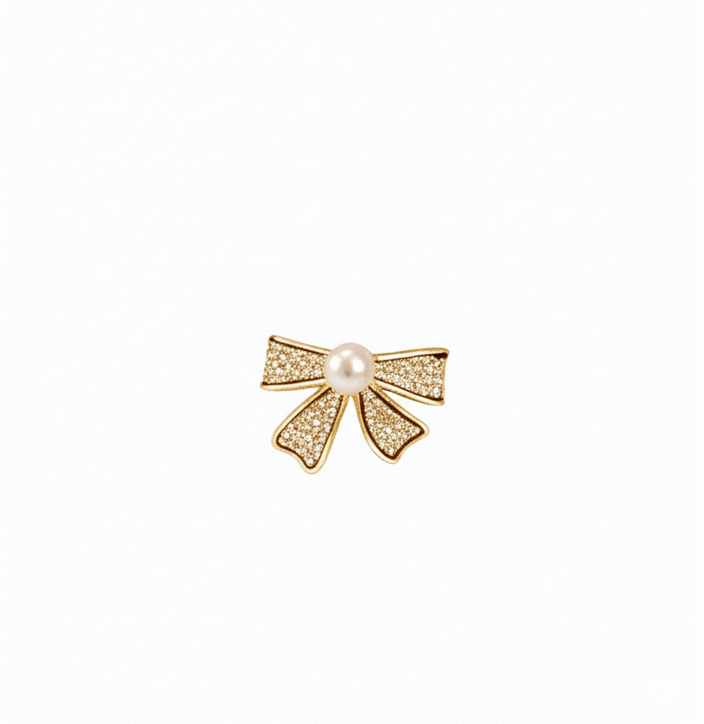 PJT-995 Bow Shape Zircon Pearl Earrings for Women – Korean Style Jewelry with Sparkling Zircon &amp; Classic Pearl Center | Available in Golden &amp; Silver | Perfect Gift for Parties, Weddings &amp; Everyday Fashion View Gallery - Pakistan