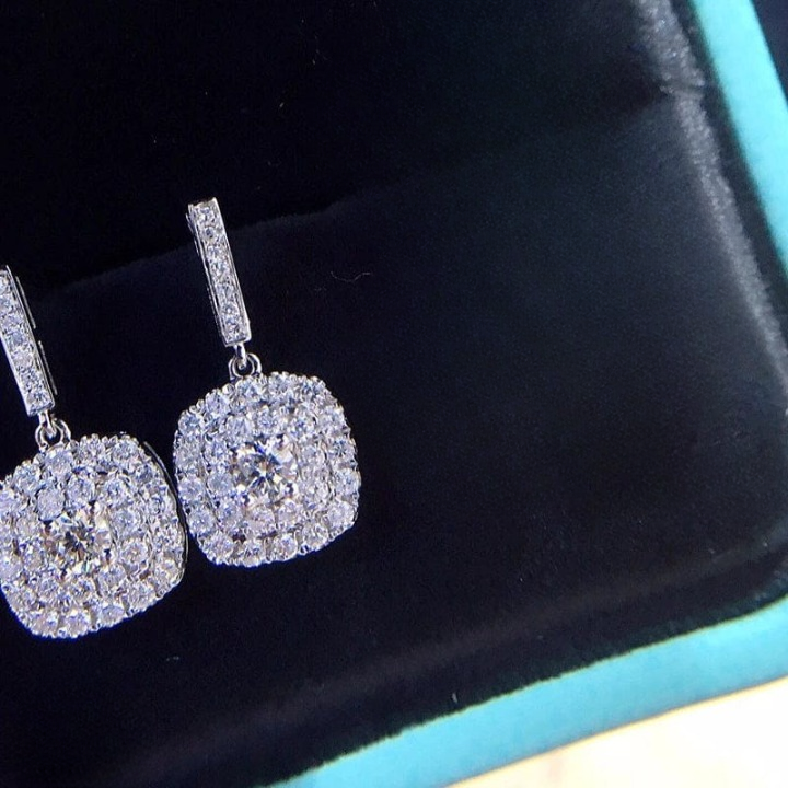 PJT-990 beautifull Sparkling Korean Zircon Earrings – Chic &amp; Timeless Design Available In Golden And Silver Color View Gallery - Pakistan